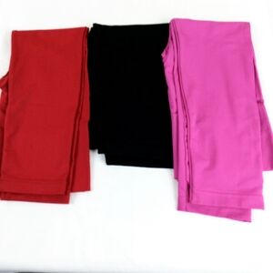 Slim Me by MeMoi Leggings Lot of 3 Size XL Red Pink Black Capri and Ankle Length